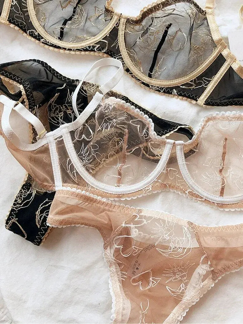 Nude Lace Women Underwear Set