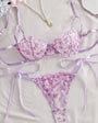 Petal Embroidered Floral Adjustable Bra Lingerie Set - gosundaymarket