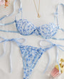 Petal Embroidered Floral Adjustable Bra Lingerie Set - gosundaymarket