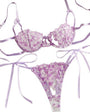 Petal Embroidered Floral Adjustable Bra Lingerie Set - gosundaymarket