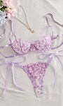 Petal Embroidered Floral Adjustable Bra Lingerie Set - gosundaymarket