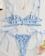 Petal Embroidered Floral Adjustable Bra Lingerie Set - gosundaymarket