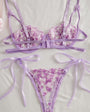 Petal Embroidered Floral Adjustable Bra Lingerie Set - gosundaymarket