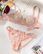 Pink Floral Embroidered Romantic & Minimalist Lingerie - gosundaymarket