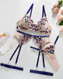 Romantic Floral Embroidered Lingerie 4 - Piece Set - gosundaymarket