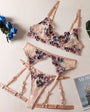 Romantic Floral Embroidered Lingerie 4 - Piece Set - gosundaymarket