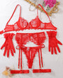 Sheer Back Floral Embroidered Lace Lingerie - gosundaymarket