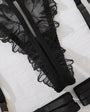 Sheer Back Floral Embroidered Lace Lingerie - gosundaymarket