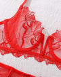 Sheer Back Floral Embroidered Lace Lingerie - gosundaymarket