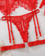 Sheer Back Floral Embroidered Lace Lingerie - gosundaymarket