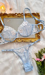 Sweet Floral Embroidered Sheer Mesh Push - Up Lingerie - gosundaymarket
