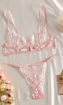 Sweet Floral Embroidered Sheer Mesh Push - Up Lingerie - gosundaymarket