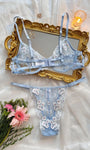 Sweet Floral Embroidered Sheer Mesh Push - Up Lingerie - gosundaymarket