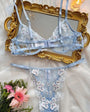 Sweet Floral Embroidered Sheer Mesh Push - Up Lingerie - gosundaymarket