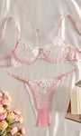 Sweet Floral Embroidered Sheer Mesh Push - Up Lingerie - gosundaymarket