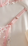 Sweet Floral Embroidered Sheer Mesh Push - Up Lingerie - gosundaymarket