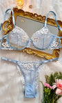 Sweet Floral Embroidered Sheer Mesh Push - Up Lingerie - gosundaymarket