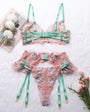 Tender Sweetheart Color Clash Lace Lingerie Set - gosundaymarket