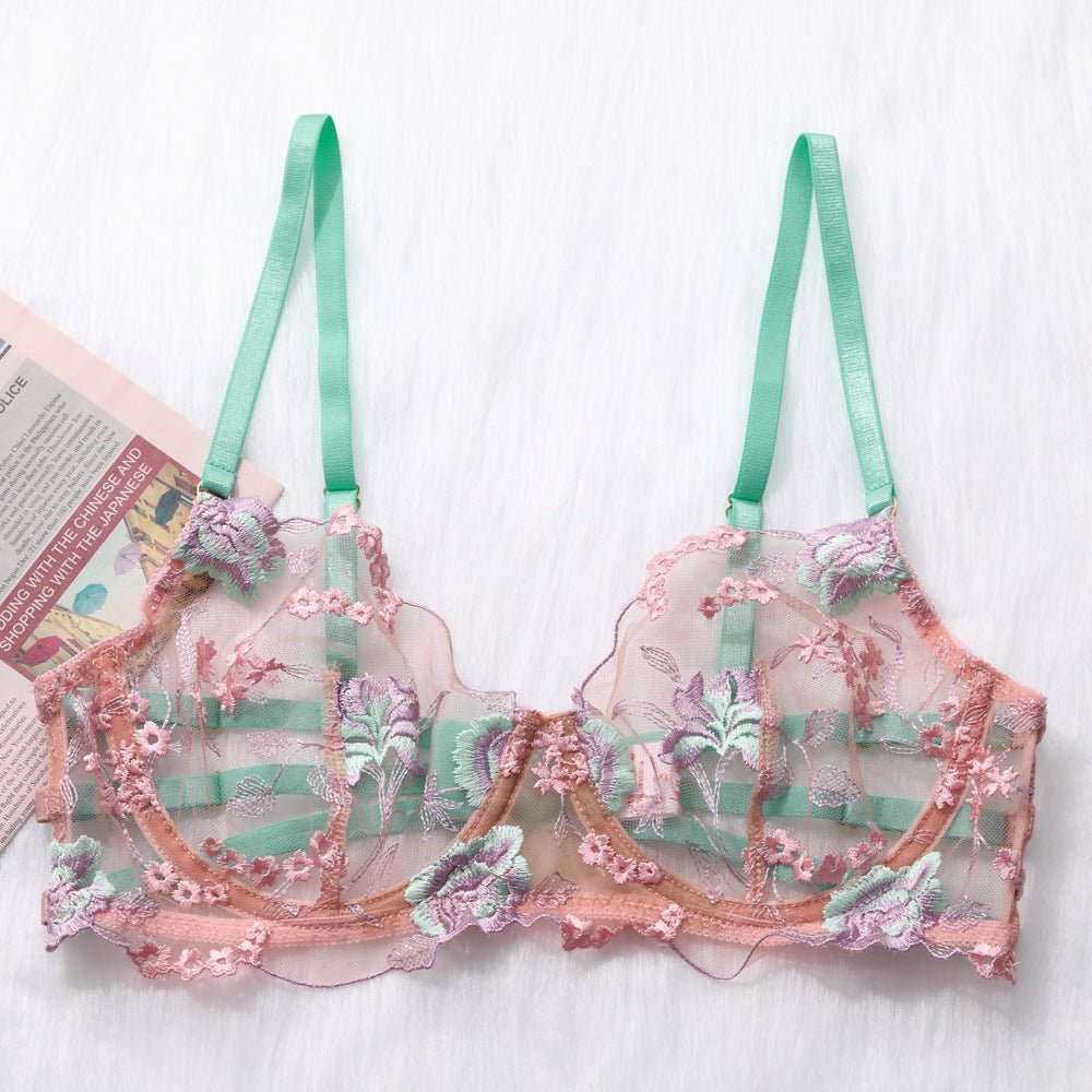 Tender Sweetheart Color Clash Lace Lingerie Set - gosundaymarket