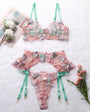 Tender Sweetheart Color Clash Lace Lingerie Set - gosundaymarket