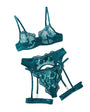 Turquoise Floral Embroidered Sexy & Stylish Lingerie - gosundaymarket