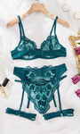 Turquoise Floral Embroidered Sexy & Stylish Lingerie - gosundaymarket