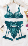 Turquoise Floral Embroidered Sexy & Stylish Lingerie - gosundaymarket