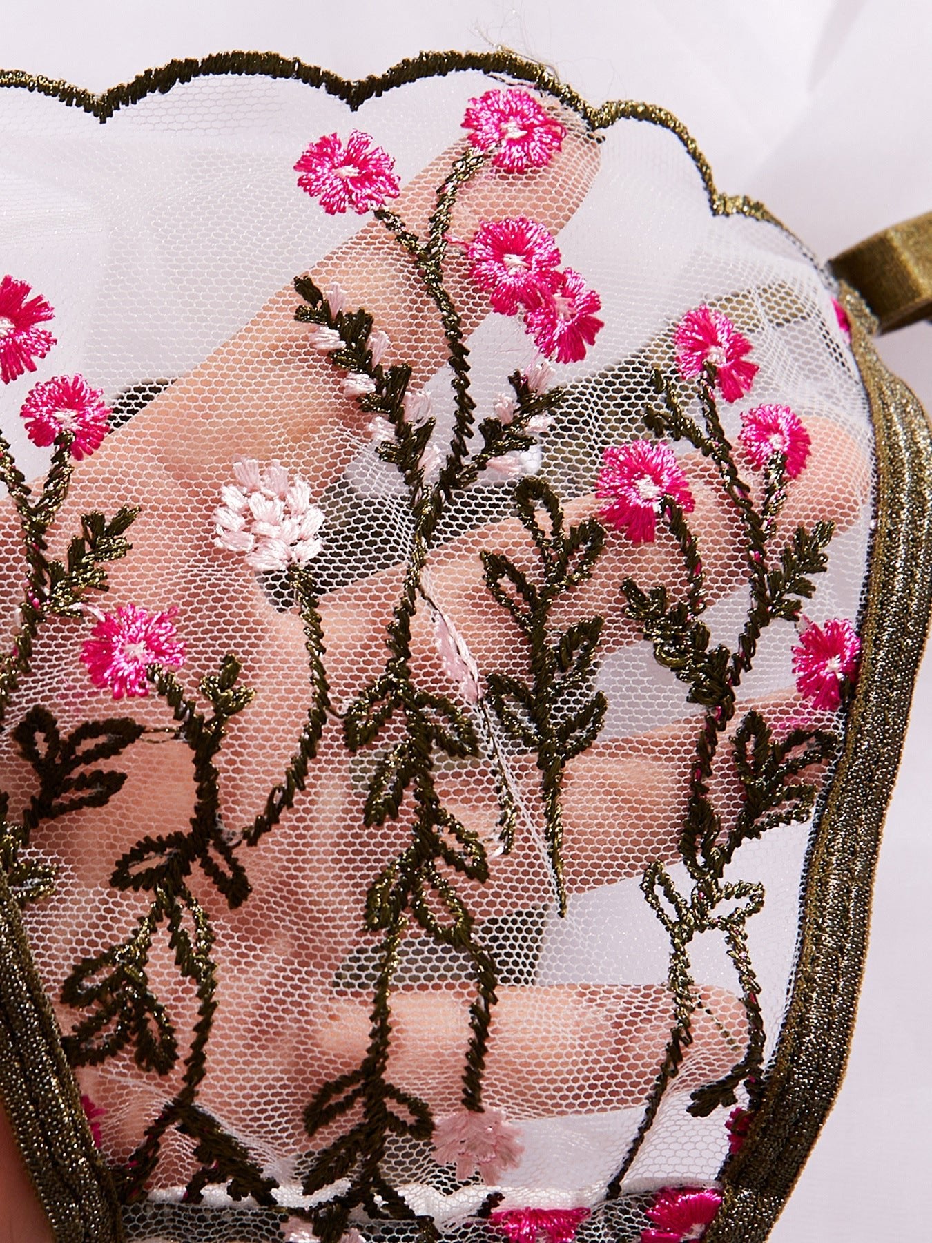 Wild Daisy Embroidered Comfort Bra Sexy Lingerie - gosundaymarket