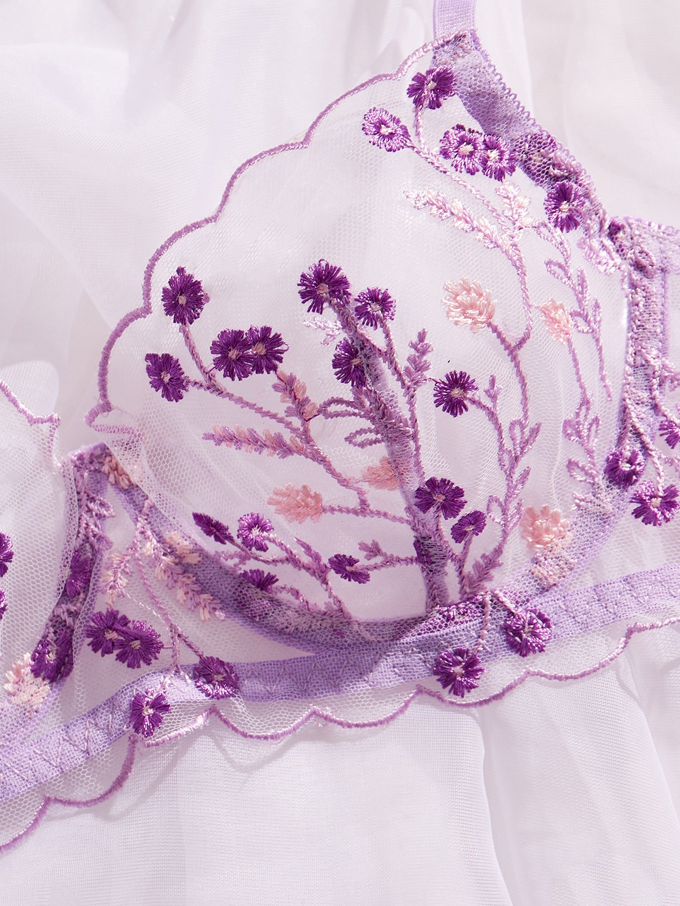 Wild Daisy Embroidered Comfort Bra Sexy Lingerie - gosundaymarket