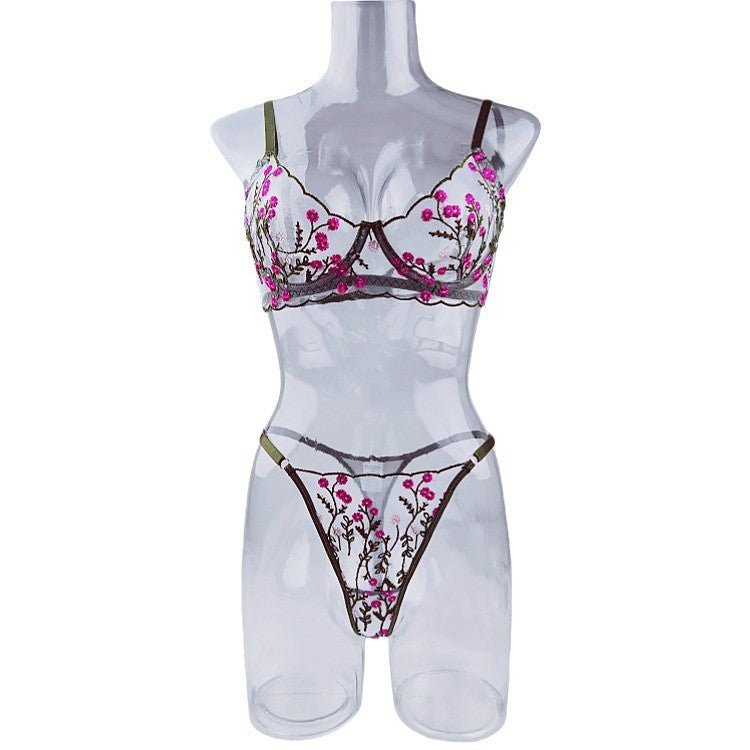 Wild Daisy Embroidered Comfort Bra Sexy Lingerie - gosundaymarket